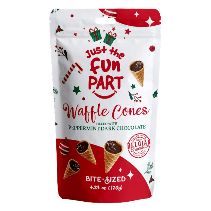 Just The Fun Part Waffle Cones - Dark Choc Peppermint 120g